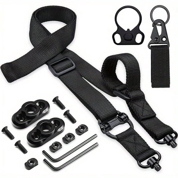 Premium 2 Point Sling with Adjustable Quick-Detach Swivels and QD Sling Mount - Fast Thumb Loop Rifle Straps Included