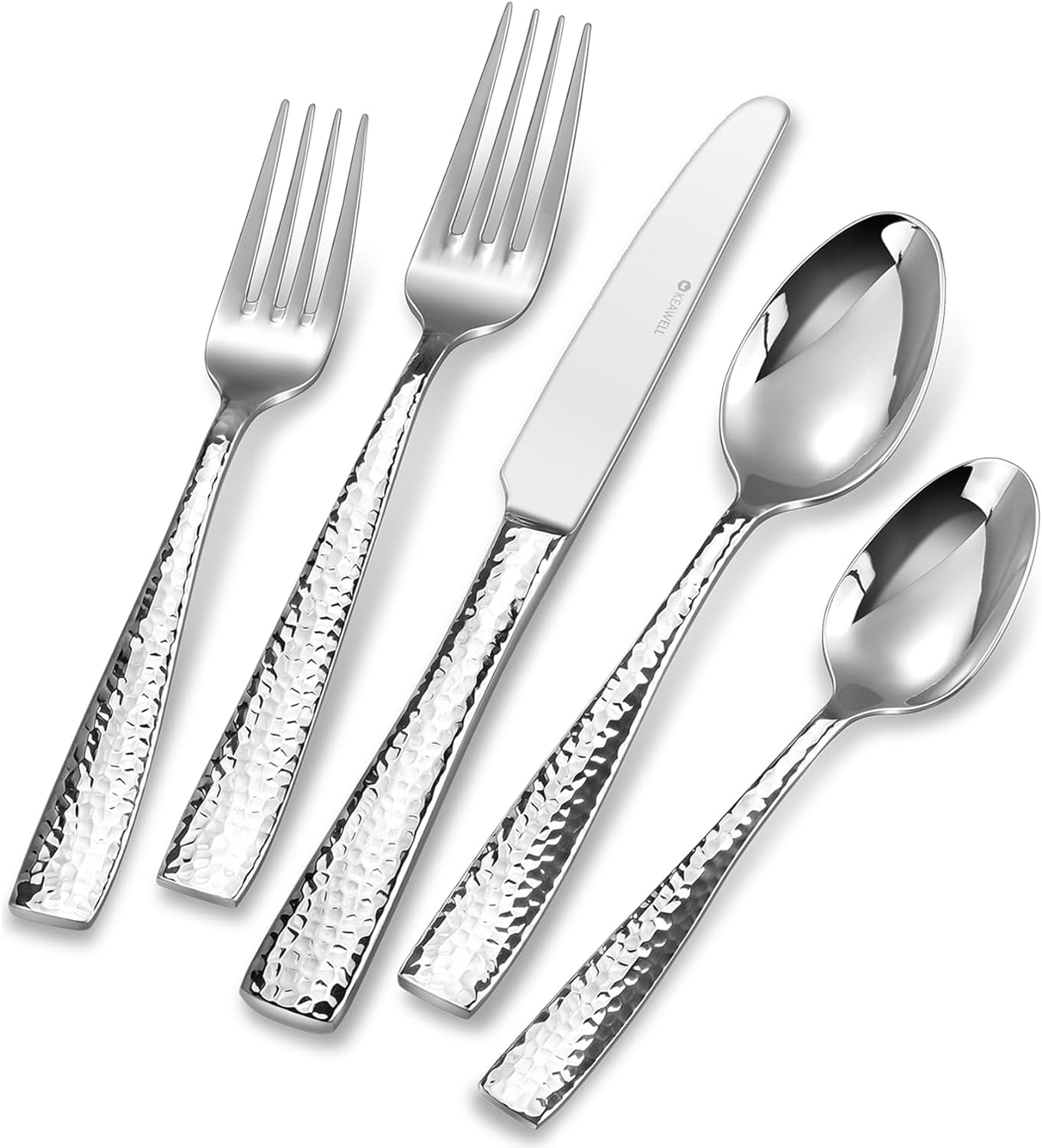 Premium 20/45/65 Piece Louis Hammered Silverware Set - High-Quality 18/10 Stainless Steel - Rust Resistant - Servi - Walmart.com