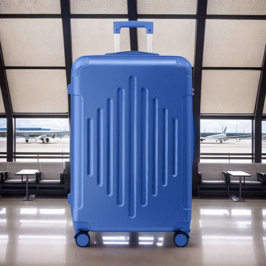 Premium 20 Inch ABS Carry-On Luggage with Diamond Texture & Reinforced Corners, Deep Blue