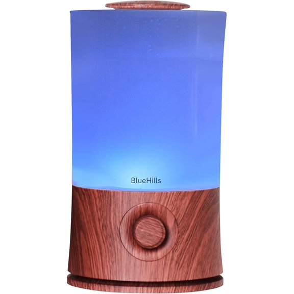 Premium 2000 ML XL Essential Oil Diffuser Aromatherapy Humidifier for Large Room Home 40 Hour Run Huge Coverage Area 2 Liter Extra Capacity High Mist Dark Wood Grain E003