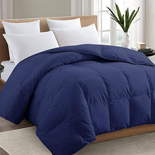 Premium 2100 Series Queen Comforter All Season Breathable Navy Blue Comforter Soft 4D Spiral Fiber Quilted Down Alternative Duvet Insert with Corner Tabs Luxury Hotel Style (88"x88")