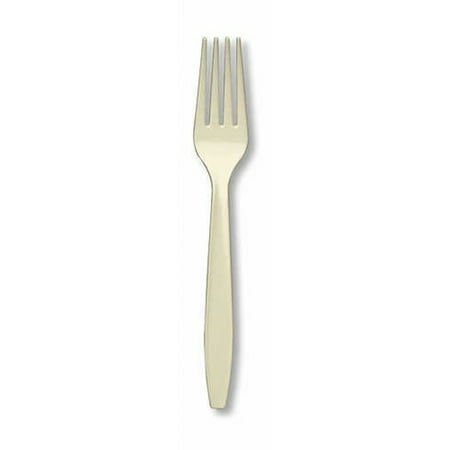 Premium 24 Count Plastic Forks - Ivory
