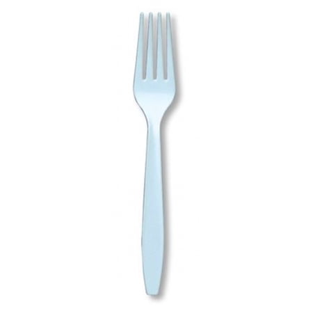 Premium 24 Count Plastic Forks - Pastel Blue