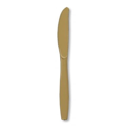 Premium 24 Count Plastic Knives - Glittering Gold