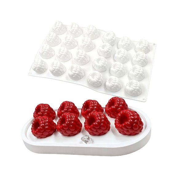 Premium 24 Hole Silicone Molds For Mini Raspberry Mousse Cakes Home Baking