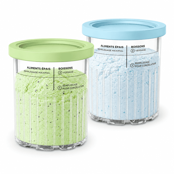 Premium 24 oz. Pint Containers for Ninja Creami Deluxe - 2 Pack | NC500, NC501 Series Compatible | BPA-Free, Dishwasher Safe