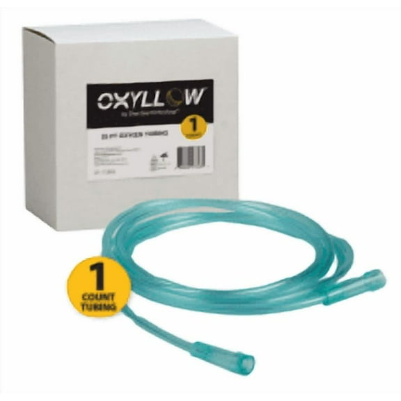 Premium 25 FT Oxygen Tubing | 1-Count | 6-Channel Kink-Resistant Air Flow | High-Visibility Green Tint | Universal End Connectors | Durable, Medical Grade Oxygen Therapy Accessory