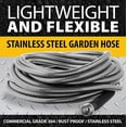 thumbnail image 1 of Premium 25 Ft Metal Garden Hose with Nozzle, 304 Stainless Steel, Kink , Lightweight, Heavy Duty, 1 of 7