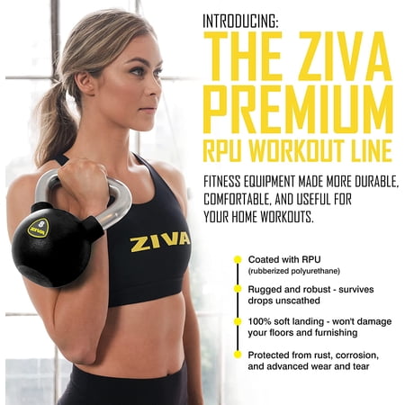 Premium 25lb Kettlebell - Commercial Grade Rubber Urethane Coated Weights for Strength Conditioning Home Gym Workouts