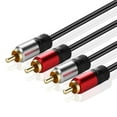 thumbnail image 1 of Premium 2RCA Stereo Cable with Left and Right Audio 2-Male to 2-Male RCA Audio Cable (6 Feet) - Bi-Directional RCA to RCA Gold-Plated Connectors Plug Wire Cord, 1 of 4