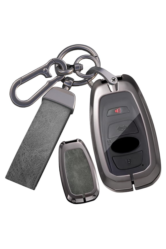 Premium 3/4 Button Zinc Alloy Hard Shell Key Fob Case with Durable Keychain Compatible for Subaru Forester Outback Ascent Crosstrek Legacy WRX STI Impreza BRZ