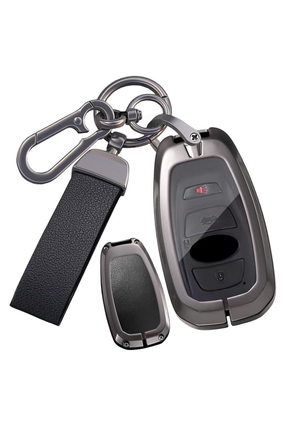 Premium 3/4 Button Zinc Alloy Hard Shell Key Fob Case with Durable Keychain Compatible for Subaru Forester Outback Ascent Crosstrek Legacy WRX STI Impreza BRZ
