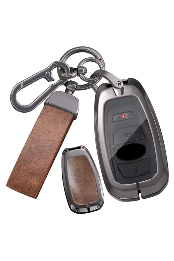 Premium 3/4 Button Zinc Alloy Hard Shell Key Fob Case with Durable Keychain Compatible for Subaru Forester Outback Ascent Crosstrek Legacy WRX STI Impreza BRZ