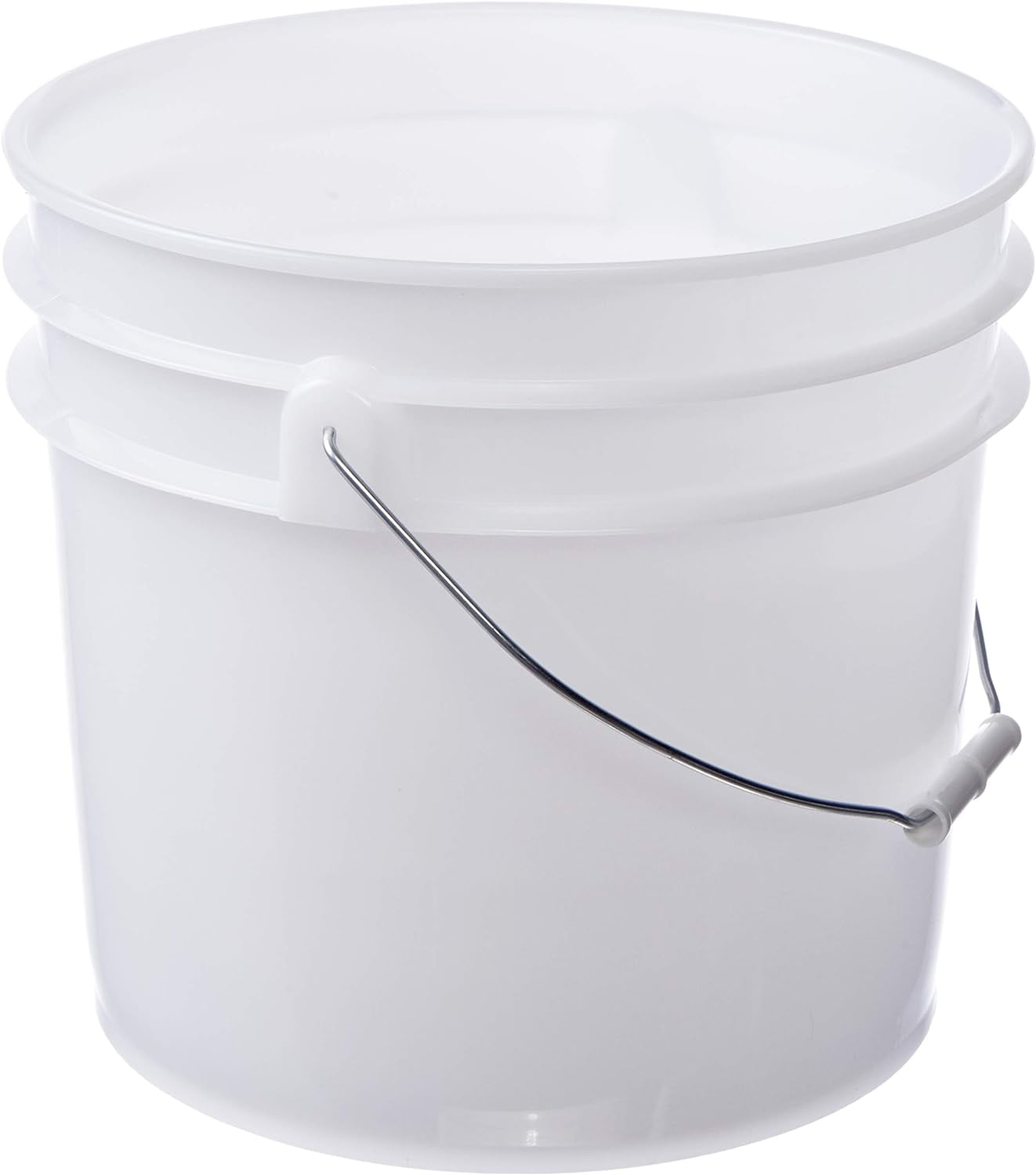 Premium 3.5 Gallon Bucket, HDPE, Natural, 5 Pack