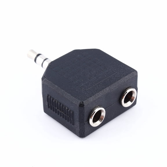 Premium 3.5mm Audio Plug Headphone Earphone 1 to 2 Earbuds Double Adapter Splitter Cable for Computer TV Stereo MP3 MP4 MP5 Black Dual Jack Y Cord Connector Extension