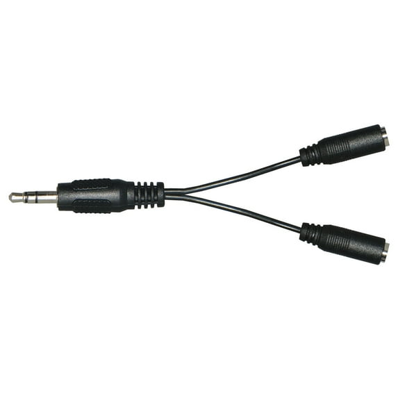 Premium 3.5mm Audio Stereo Y Splitter Cable 3.5mm Male to 2 Port 3.5mm Female for Earphone, Headset Splitter Adapter, Compatible for iPhone, Samsung, LG, Tablets, MP3 players- Pack of 2