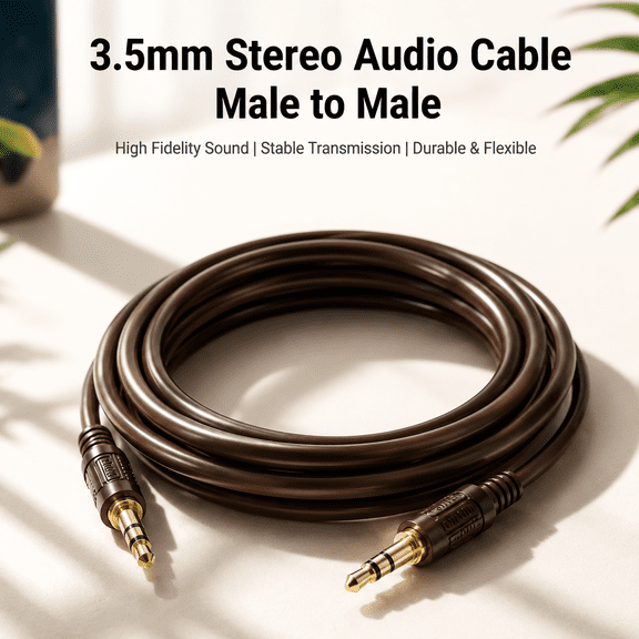 Premium 3.5mm Stereo Audio Cable Male to Male Gold Plated Dual Channel Audio Cord 1.5M 3M 5M