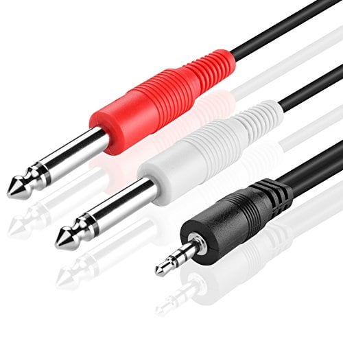 Premium 1/8 to 1/4 Stereo Cable Male to Male 6ft - Dual Y 