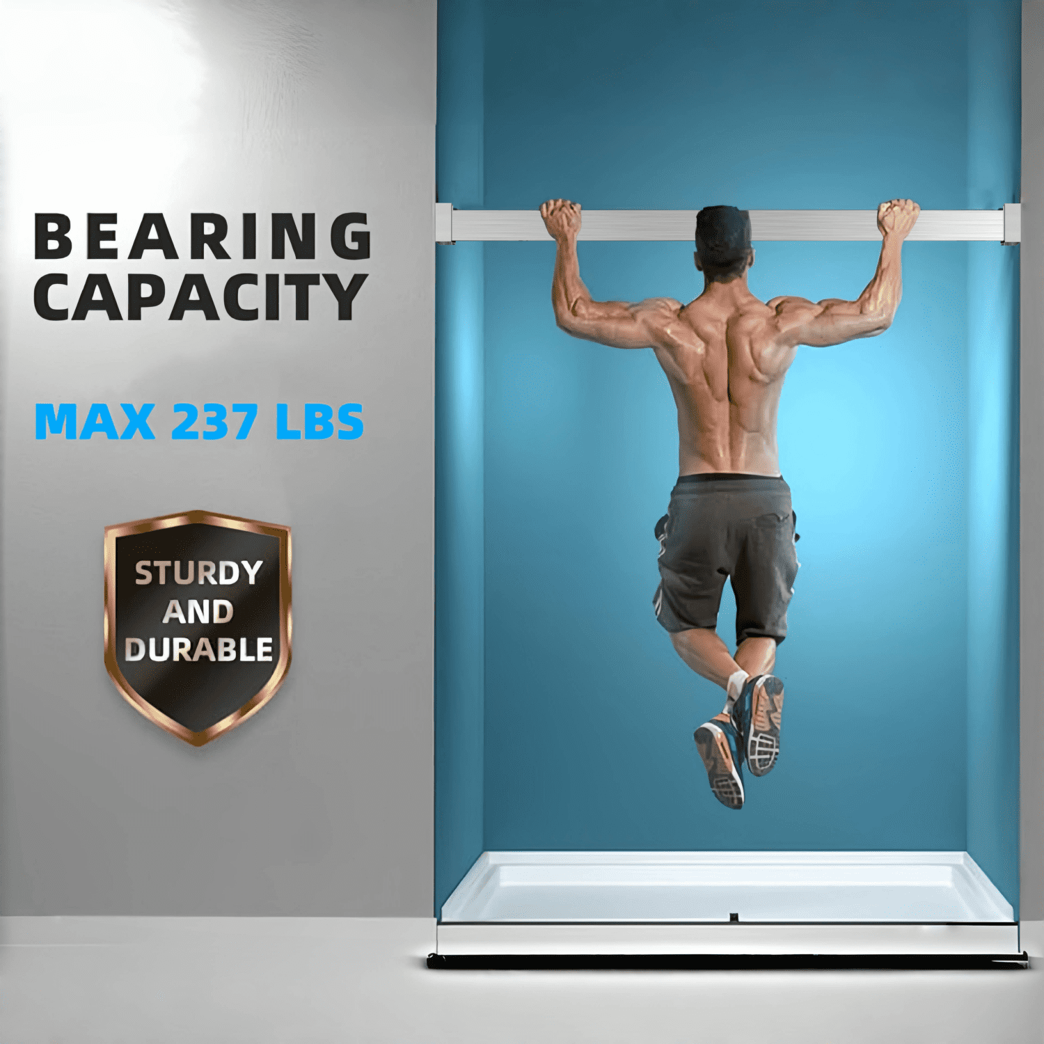 Premium 3/8 Inch Thick Tampered Glass Double Sliding Frameless Soft