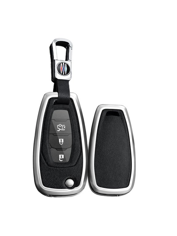 Premium 3Button Metal Folding Remote Key Shell Protector for Chevrolet Cruze Trailblazer Trax Spark Sonic with Keychain