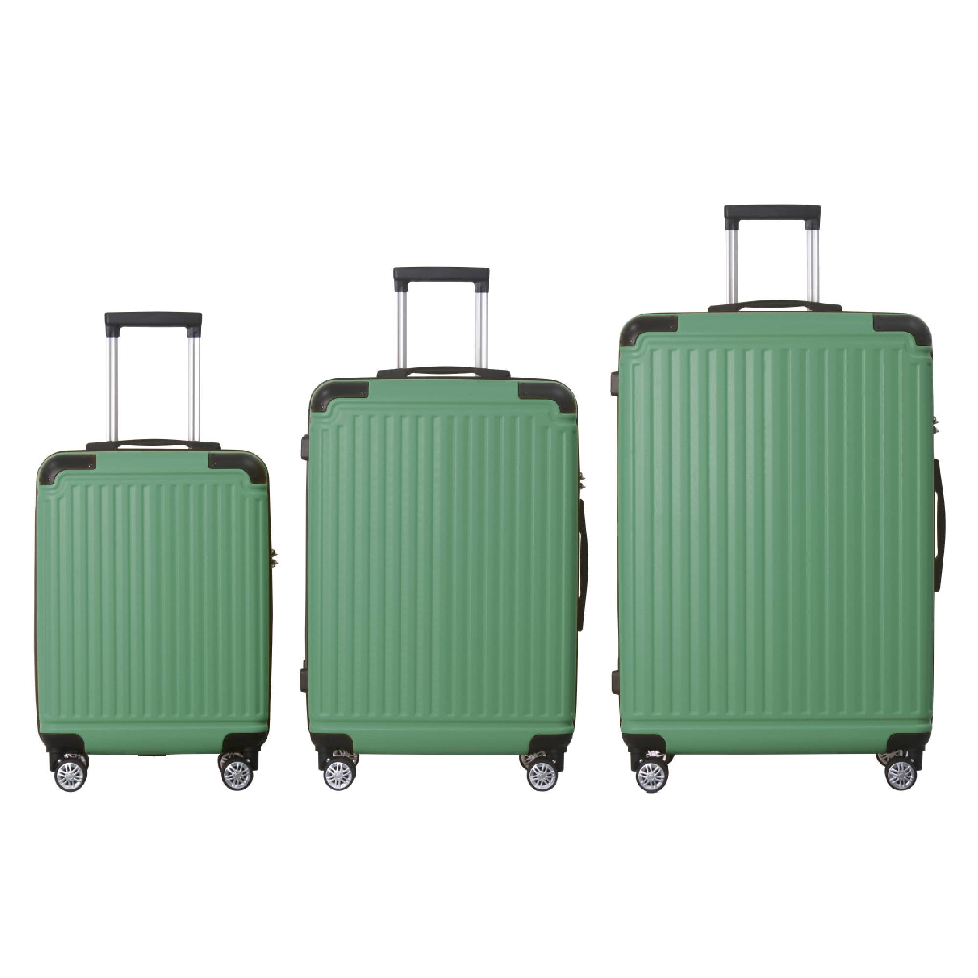 Premium 3 Piece ABS Luggage Set with TSA Lock, Durable Spinner Suitcases, 20"/24"/28", Fruit Green