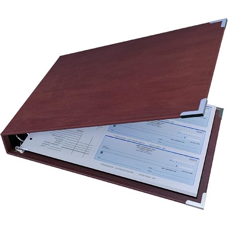 Premium 3-Up Business Checkbook Binder, Big and Small Business Essentials for Checks, Burgundy