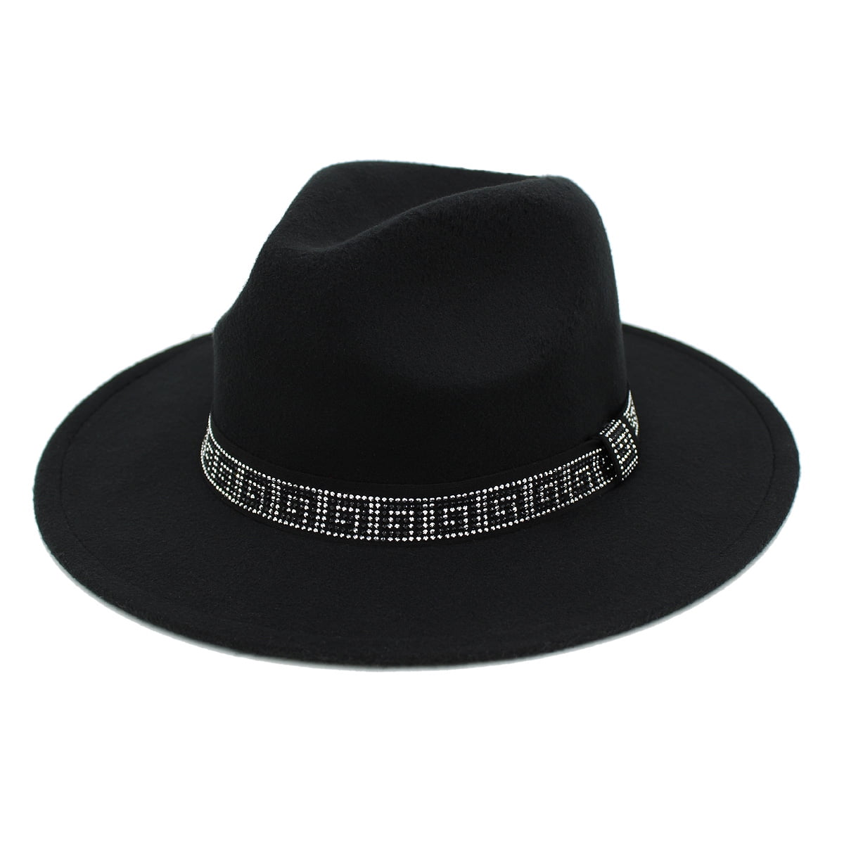 Black w/ Greek Key Rhinestone Band