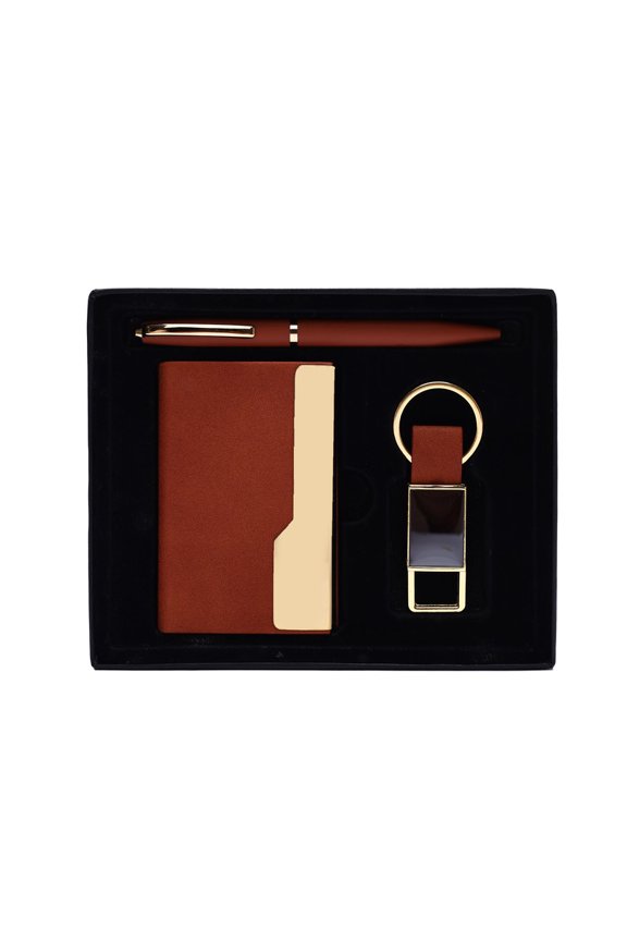 Premium 3-in-1 Gift Set - Card Holder, Keychain & Dual Stylus Pen Combo
