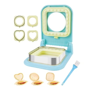 Premium 3-in-1 Uncrustable Sandwich Maker - Heart/Round/Square Crustless Sandwich Cutter & Sealer for Kids' Lunch, Breakfast & Lunchboxes | BPA-Free Uncrustable Press(Light Blue)