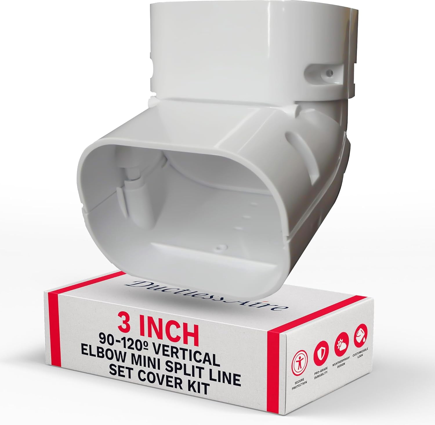 Premium 3 inch 90120º Vertical Elbow Mini Split Line Set Cover Kit ...