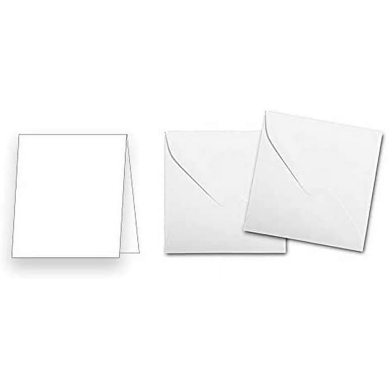 Premium 3 inch x 3 inch White Folded Card & Envelope Set - 50 Pack - Blank Folded Cards and White Envelopes - Great for Floral Cards, Small Thank