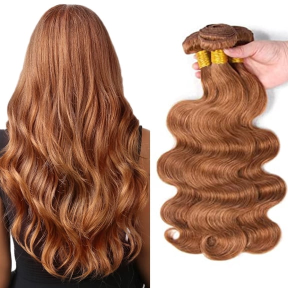 Premium 30# Hot Colored Human Hair Bundles Wigs - Vibrant, Natural Look for Bold Styles
