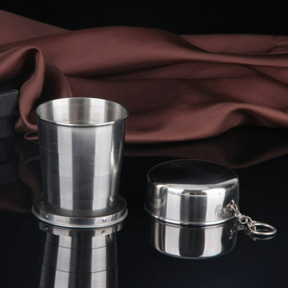 Premium 304 Stainless Steel Collapsible Shot Glass - Leak-Proof, Portable Travel Cup Pocket Cup