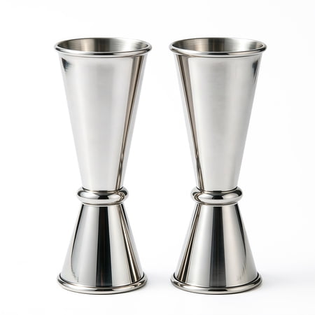 2 Pack Jigger for Bartending,Premium 304 Stainless Steel Cocktail Measuring Cup 2 oz 1 oz,Double-Sided Bar Jigger Set