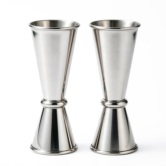 2 Pack Jigger for Bartending,Premium 304 Stainless Steel Cocktail Measuring Cup 2 oz 1 oz,Double-Sided Bar Jigger Set
