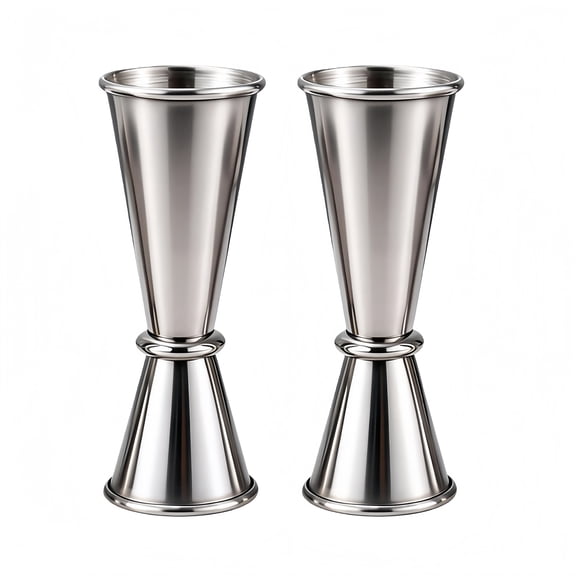 FZENeast 2 Pack 304 Stainless Steel Jigger for Bartender,Premium Double-Sided Measuring Cup Jigger Set ,Bar Accessories for The Home Bar Set