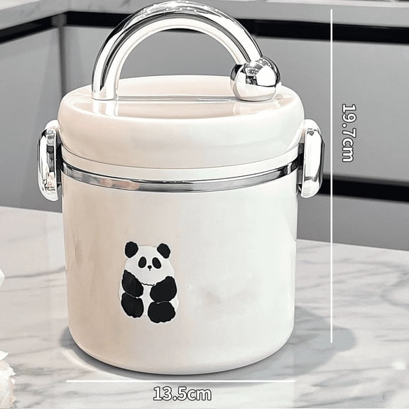 Premium 304 Stainless Steel Insulated Lunch Box Microwave Safe Thermal Pot for Food Heating Versatile Baking Utensils Style Silver