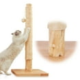 thumbnail image 1 of Premium 35" Cat Scratching Post – Natural Pear Wood, Sisal Rope, Rubber Wood Base with Oak Skin, Ideal for Large Cats, Free Rope Replacement, 1 of 7