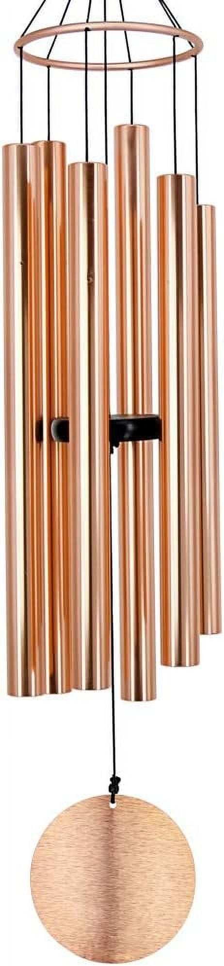 Premium 36-Inch Deep Tone Wind Chimes with 6 Metal Tubes - Elegant Memorial Chime for Mom, for Housewarming and Christmas Rose Gold