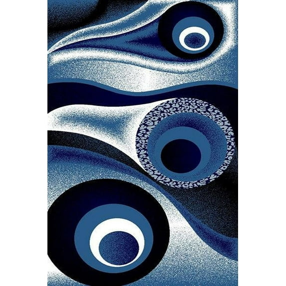 Premium 3D Hand Carved Modern 2x3 2x4 Rug Contemporary 1504 Navy Blue