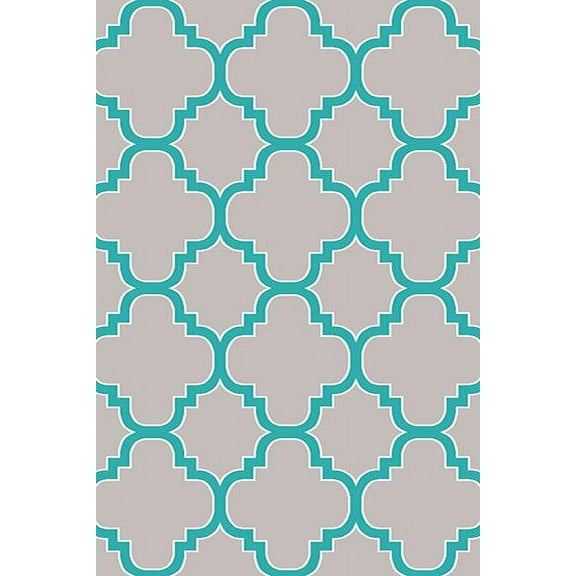 Premium 3D Hand Carved Modern 2x3 2x4 Rug Contemporary 3995 Gray Turquoise