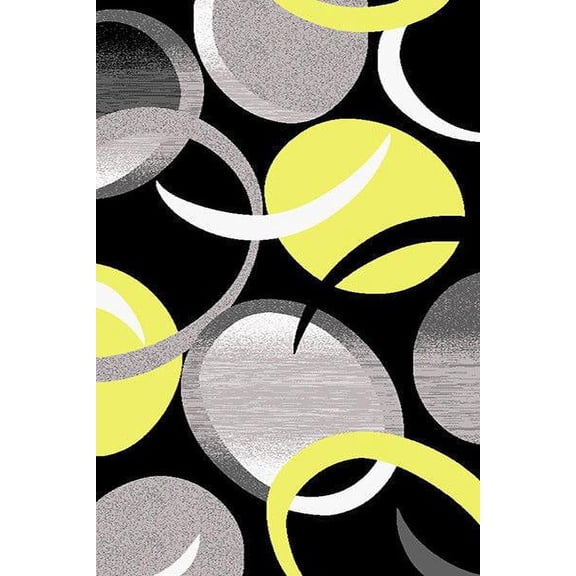 Premium 3D Hand Carved Modern 2x3 2x4 Rug Contemporary Carpet 1062 Yellow Black