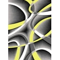 thumbnail image 1 of Premium 3D Hand Carved Modern 8X10 8X11 Rug Contemporary 2305 Yellow Gray, 1 of 10