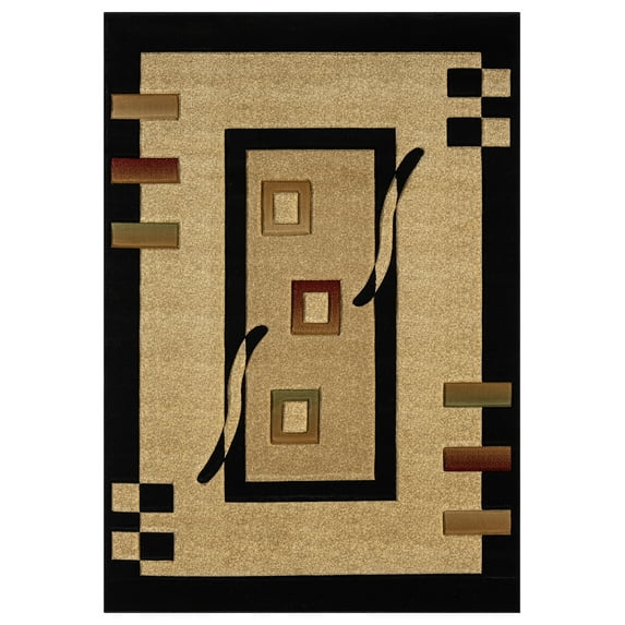 Premium 3D 5X8 5x7 Rug 1347 Black