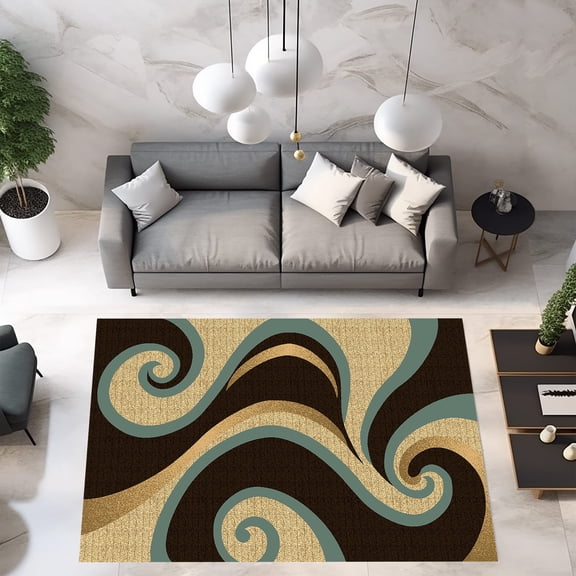 Premium 3D 5X8 5x7 Rug 327 Smoke