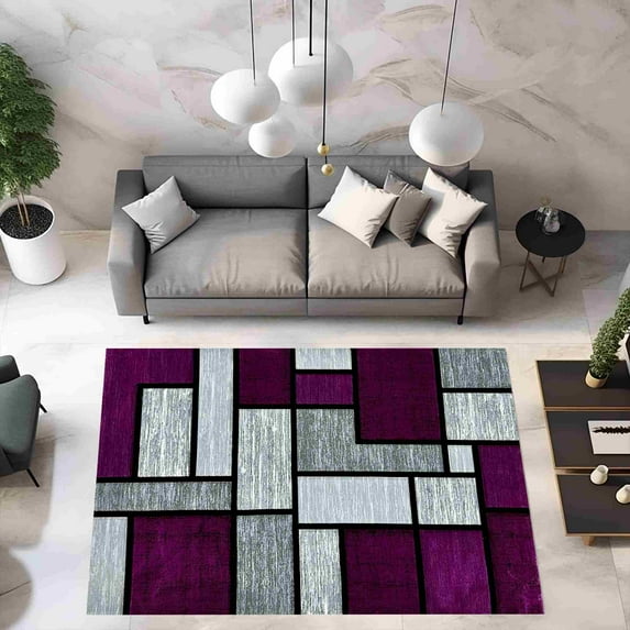 Premium 3D 5X8 5x7 Rug 3995 Purple