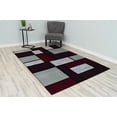 thumbnail image 1 of Premium 3D Hand Carved Thick Modern Contemporary Abstract Rug Design 3995 Burgundy Brown 5'3''x7'6'', 1 of 11