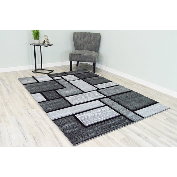 Premium 3D Hand Carved Thick Modern Contemporary Abstract Rug Design 3995 Grey Gray 2'7''x4'