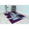 thumbnail image 1 of Premium 3D Hand Carved Thick Modern Contemporary Abstract Rug Design 3995 Purple Grey 2'7''x4', 1 of 11