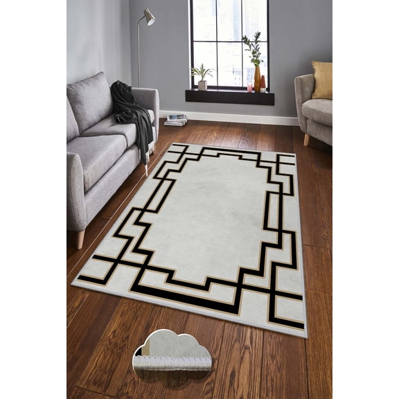 Premium 3D Printed Area Rug, 5.2 x 7.5 Feet, 100% Polyester, 650 g/m | Antibacterial, Non-Slip PVC Dot Underside, Machine Washable | , Soft Pile Height: 0.3 Inches